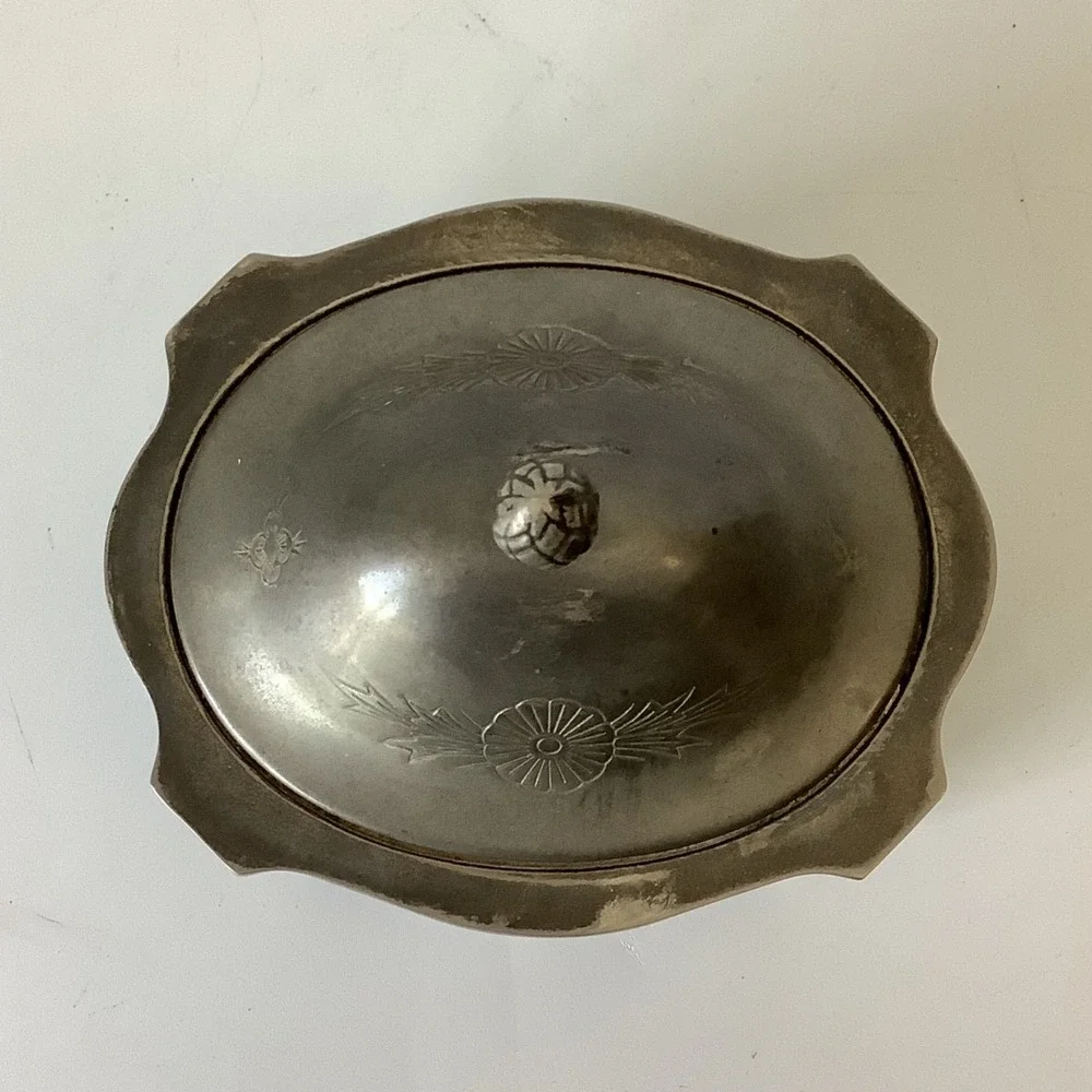 Vintage‎ Godinger Silver Plated Jewlery Box Oval Trinket Box w/ Lid Velvet Lined